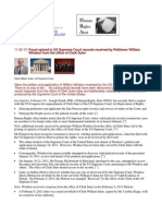 11-02-10 Press Release: Fraud Opined in US Supreme Court Records Received by Petitioner William Windsor From The Office of Clerk Suter