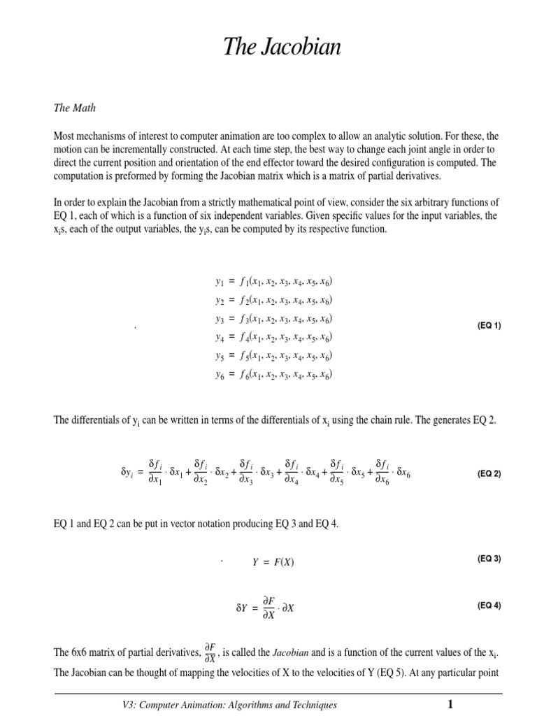 Understanding the Jacobian in Animation | PDF | Rotation Around A Fixed ...
