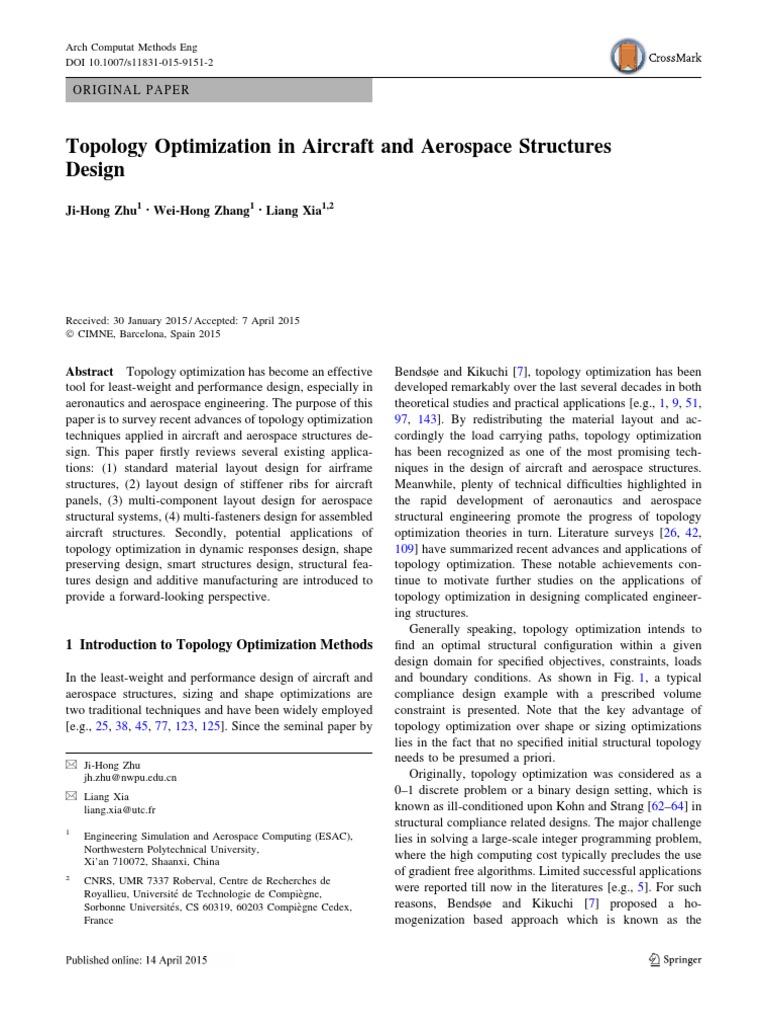 Advances in Topology Optimization for Aerospace | PDF | Mathematical ...