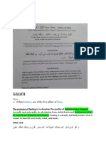 Fasting (In Islam) : (Islam) One of The Five Pillars of