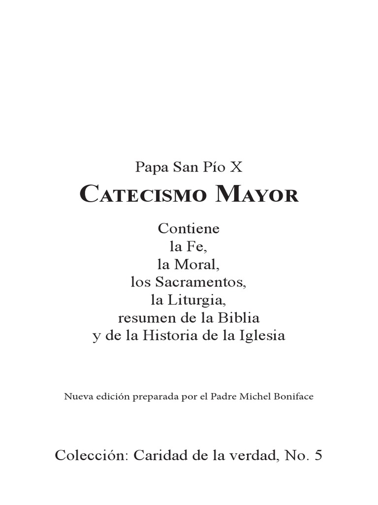 CATECISMO MAYOR San Pio X Ed Editada PDF | PDF | Papa Benedicto Xvi | Fe