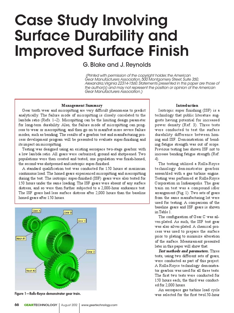 Caso Estudio Lambda Ratio PDF Surface Roughness Gear