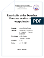 Est. Ivan Andres Agreda Cuaquira 1D2 Restricción de los DDHH en situaciones excepcionales Lenguaje.docx