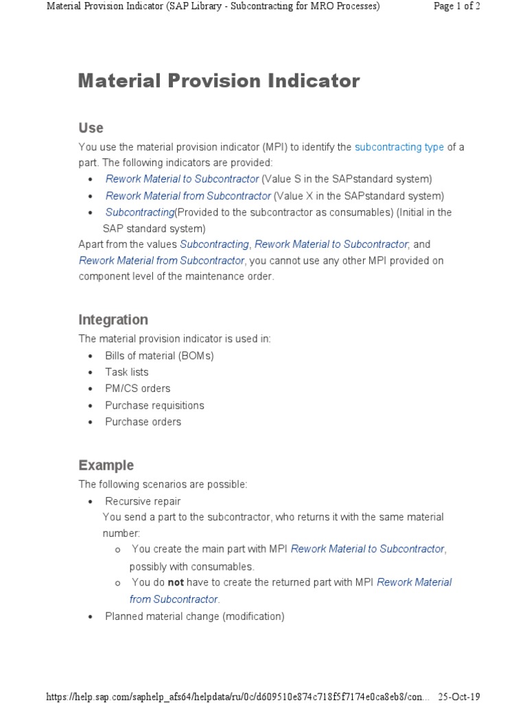 Material Provision Indicator PDF