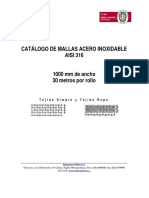 CATÁLOGO DE MALLAS ACERO INOXIDABLE AISI 316 - Catalogo - Mallas