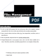 Files Management: C Programming Unit 5