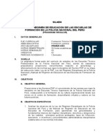 Silabo Manual de Regimen de Educacion de Las Eeff PNP