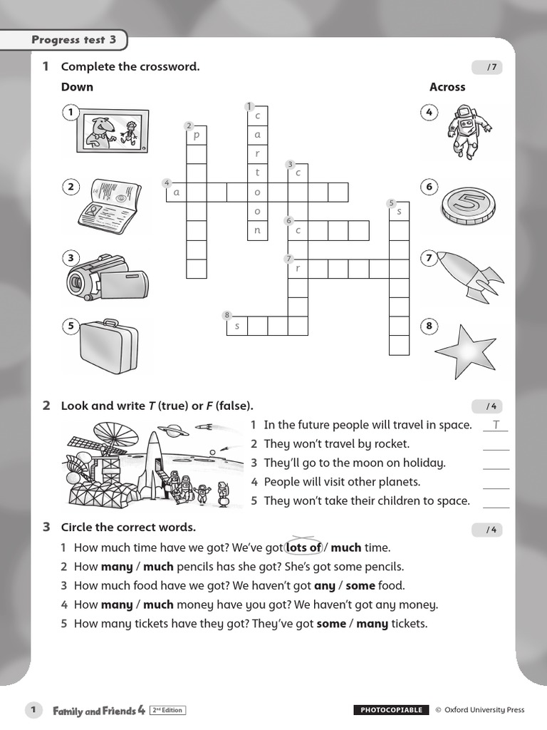 Family and Friends 2nd Edition 4 Progress Test 3 PDF | PDF