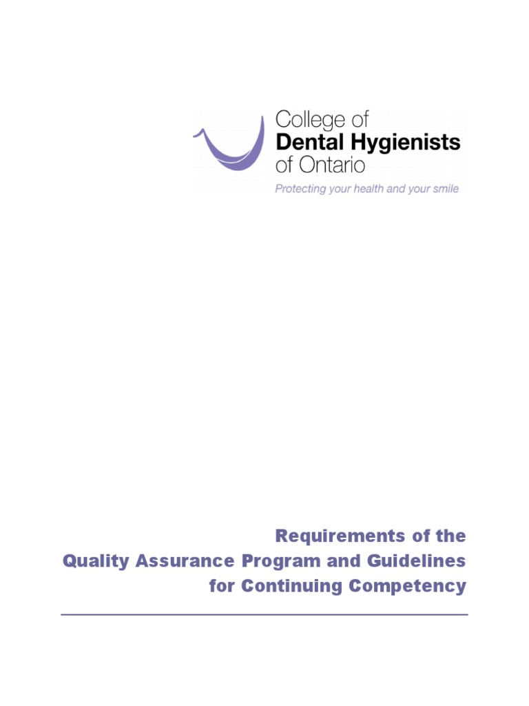 CDHO Quality Assurance Guidelines Nov 2020 | PDF | Dental Hygienist ...