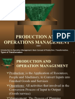 Production and Operations Management Basics