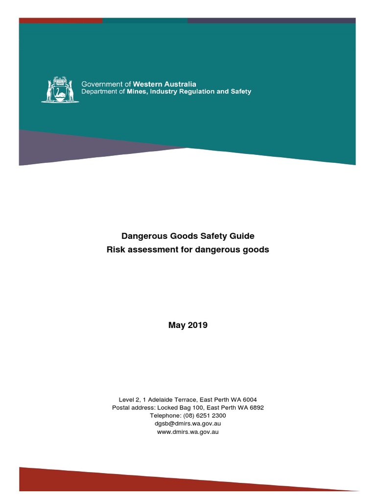 Dangerous Goods Safety Guide Risk Assessment For Dangerous Goods PDF