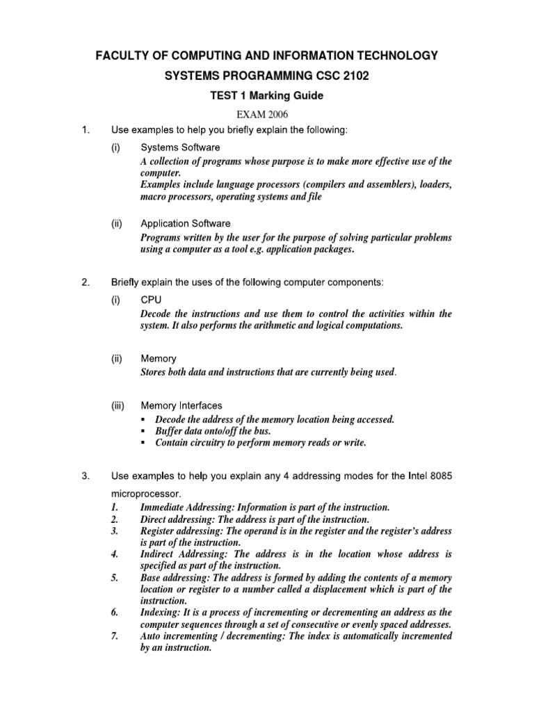 Systems Software Question PDF Assembly Language Computer Program
