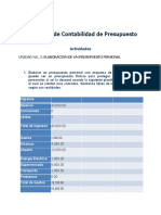 Actividad Unidad 2 Presupuesto