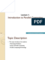 Lecture 1 - Introduction To Parallel Computing