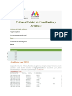 Tribunal Estatal de Conciliación y Arbitraje: Audiencias 2020