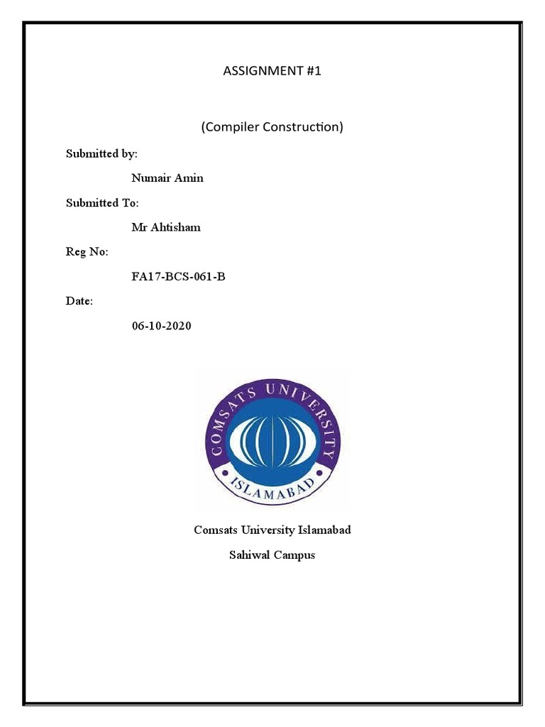 Compiler Construction Assignment Tasks | PDF | Computers | Technology ...