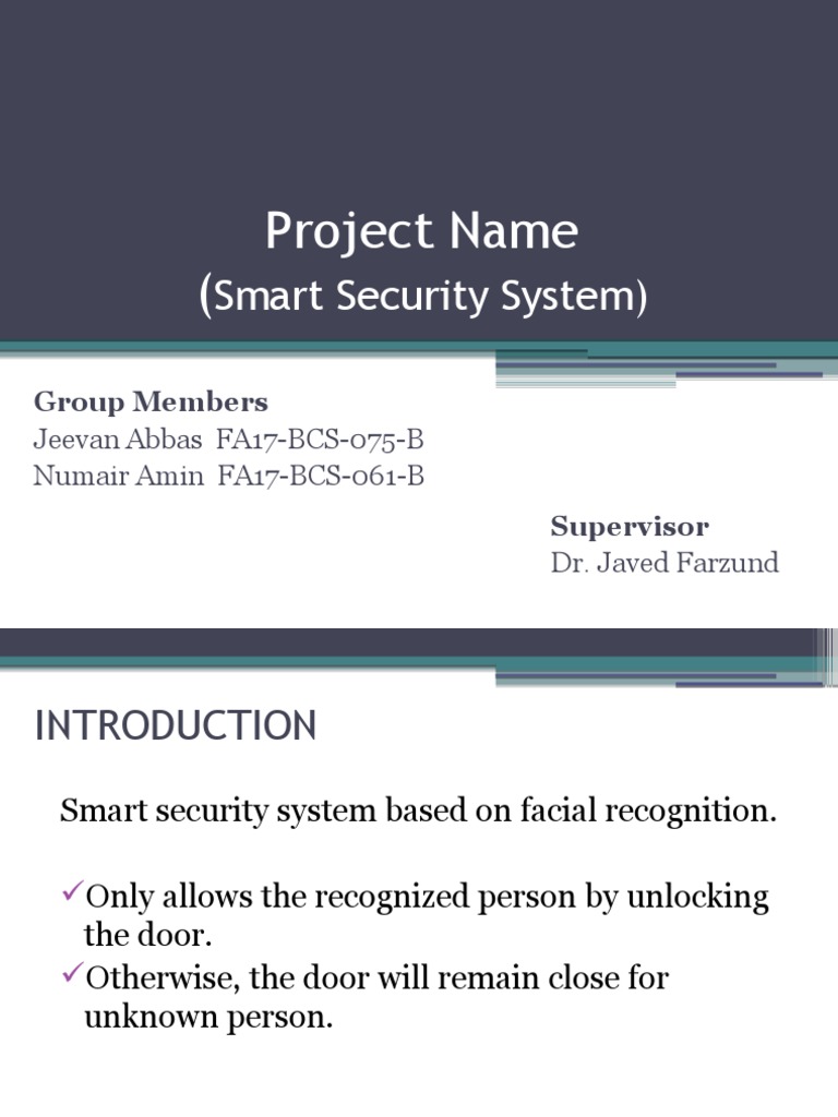 Project Name (: Smart Security System) | PDF