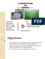 A Presentation ON Sewage Disposal: Presented By: Tutor