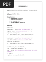 Experiment 4: To Calculate Linear and Circular Convolution of Discrete Time Signals