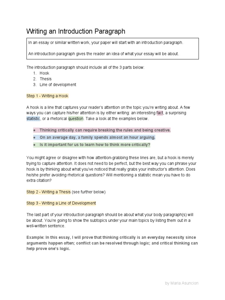 Crafting an Effective Introduction Paragraph | PDF