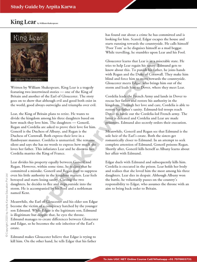 003 King Lear PDF King Lear Shakespearean Tragedies