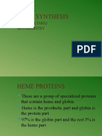 Heme Synthesis: DR Amina Tariq Biochemistry