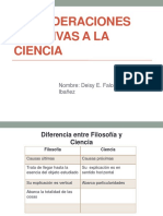 Consideraciones Relativas A La Ciencia