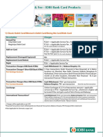 Charges & Fee - IDBI Bank Card Products: 1) Classic Debit Card/Women's Debit Card/Being Me Card/Kids Card