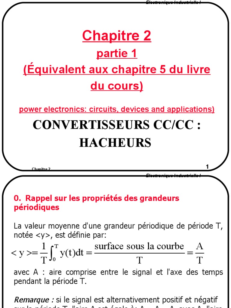 Convertisseurs CC/CC : Hacheurs et Applications | PDF | Électricité ...
