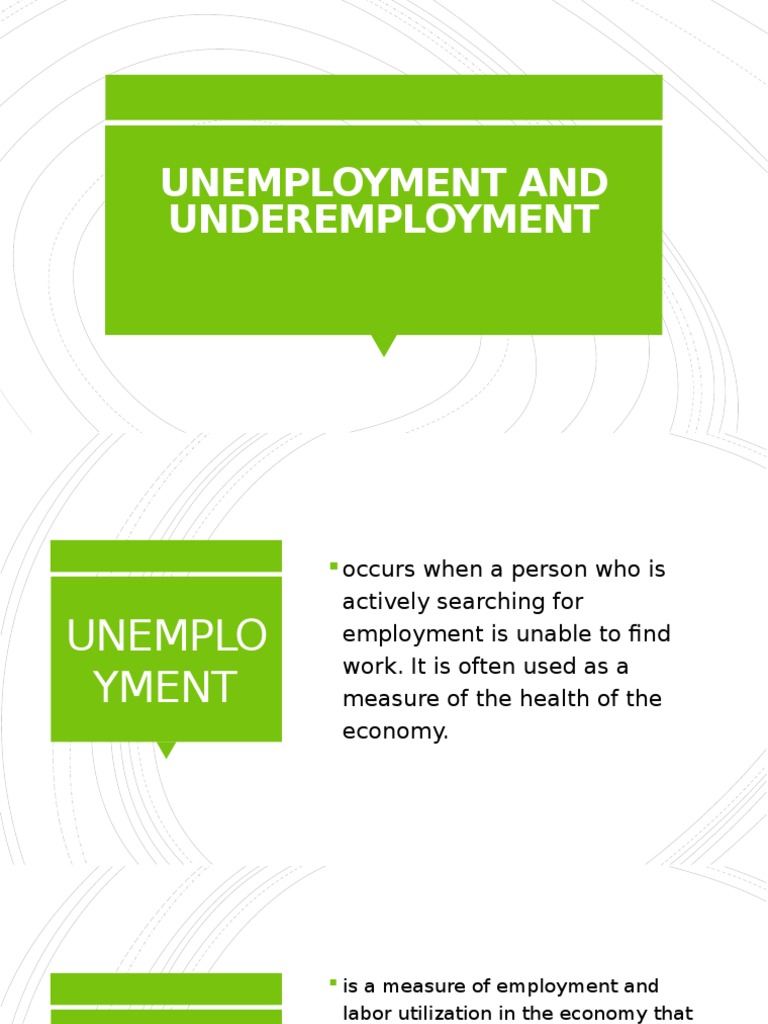 Unemployment and Underemployment | PDF