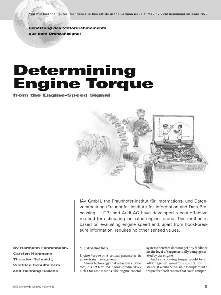 Estimating Engine Torque from Speed Signal | PDF | Turbocharger | Torque