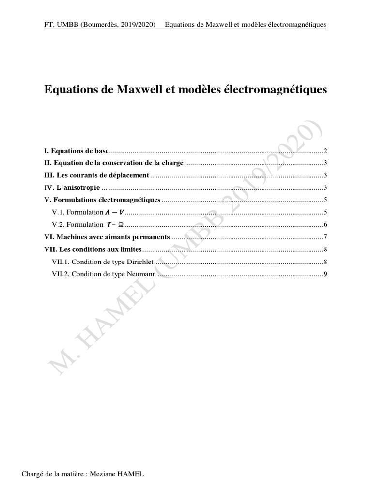 Équations de Maxwell et conservation de charge PDF Équations de — free download