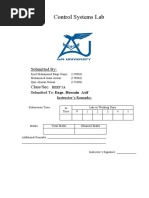 Control Systems Lab: Submitted by