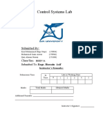 Control Systems Lab: Submitted by