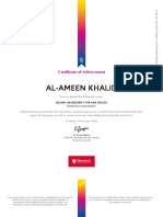 Al-Ameen Khalid: Certificate of Achievement