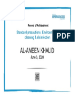 Al-Ameen Khalid: Standard Precautions: Environmental Cleaning & Disinfection