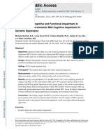 The patterns of cognitive and functional impairment in amnestic and non-amnestic MCI in geriatric depression. Reinlieb