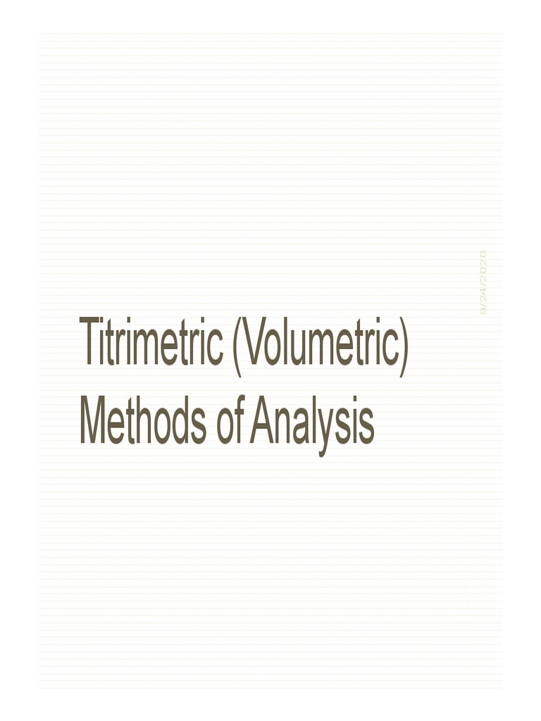 Titrimetric Analysis Methods Explained | PDF | Titration | Chemistry