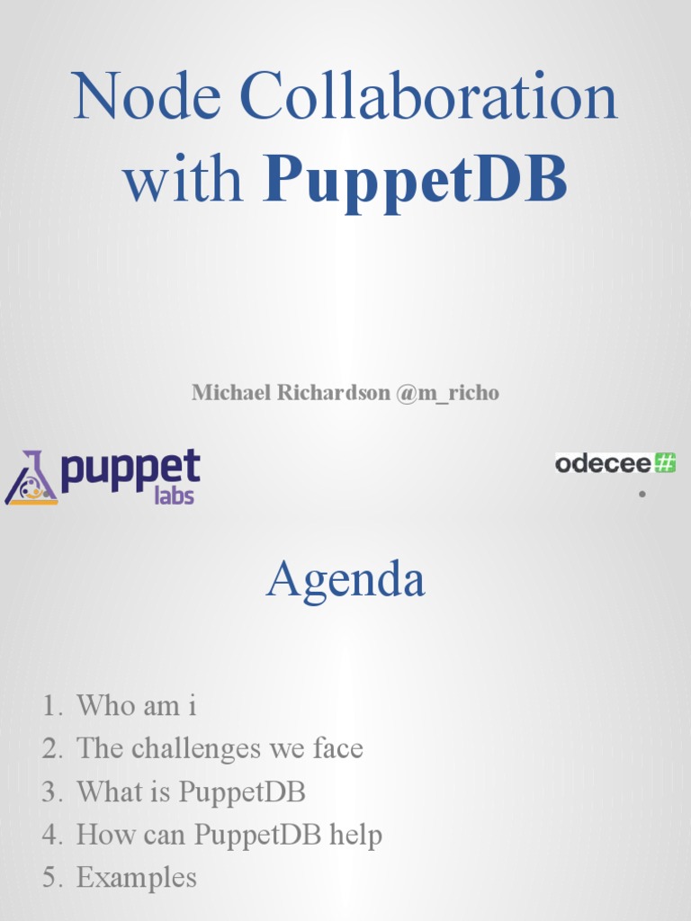 Node Collaboration With Puppetdb Michael Richardson M Richo PDF