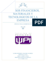 Recursos Financieros, Materiales Y Tecnologicos de La Empresa