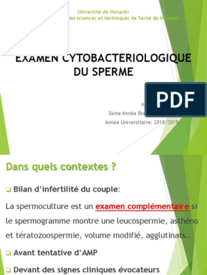 Spermoculture 2019 | PDF | Sperme | Système reproducteur