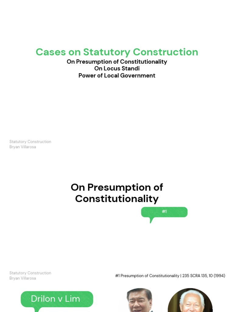 Statutory Construction Principles PDF Standing (Law