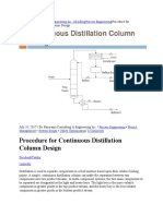 Procedure For Continuous Distillation Column Design: Panorama Consulting & Engineering Inc. USA Blog Process Engineering