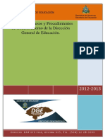 MANUAL DE PROCESOS Y PROCEDIMIENTOS Y CI DE LA DGE-Para Unidad 1