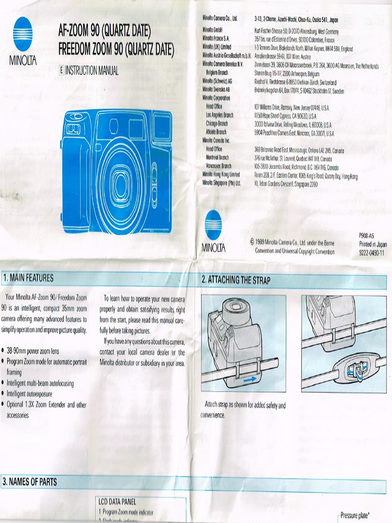 Minolta AF-Zoom 90 Camera Manual | PDF