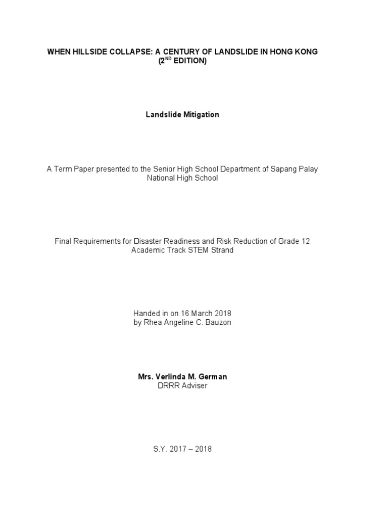 Hong Kong Landslide History and Mitigation | PDF | Landslide | Natural ...
