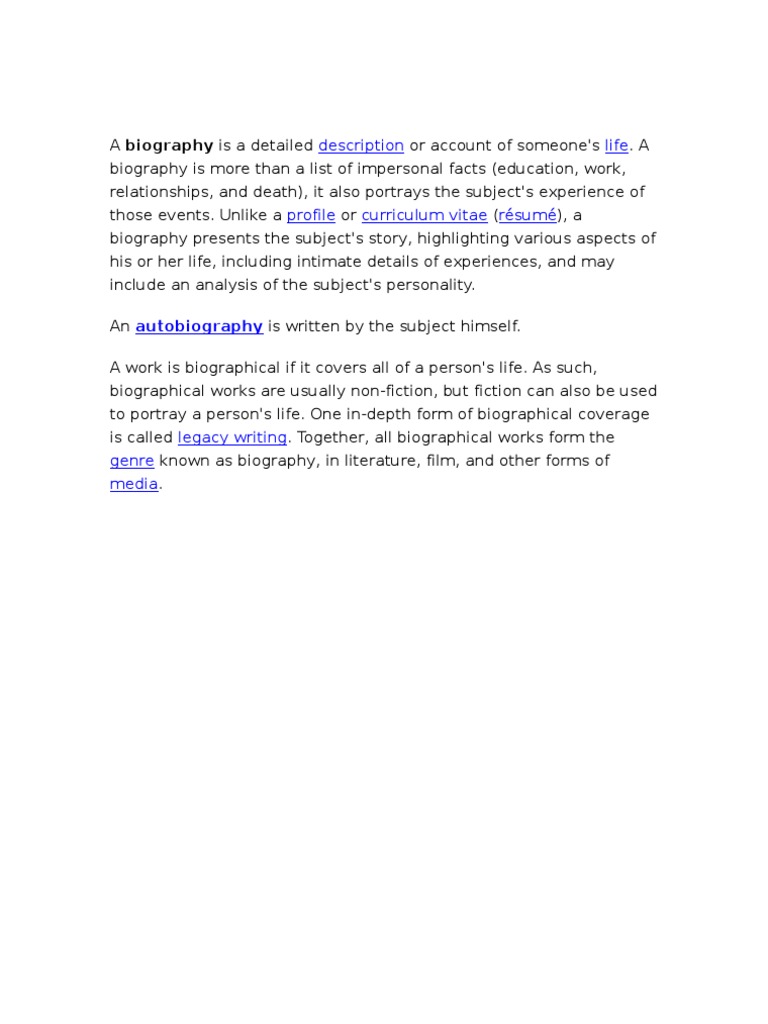 Autography and Biograpy | PDF | General Fiction