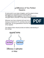 Factoring Difference of Two Perfect Squares
