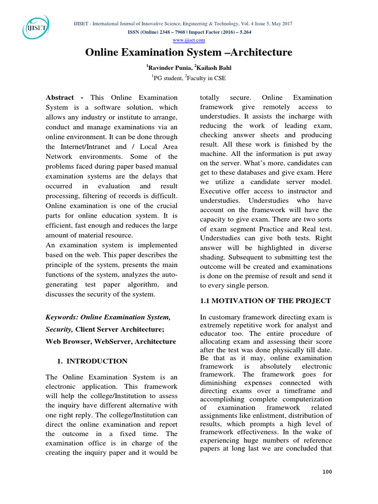 Online Examination System Architecture | PDF | World Wide Web ...