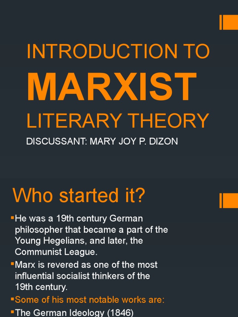 Introduction To Marxist Literary Theory PDF Marxism Karl Marx